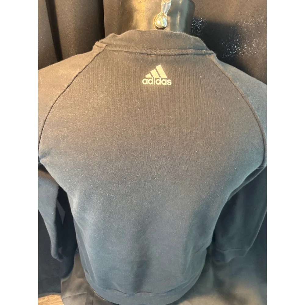 Adidas Mens Crewneck Sweatshirt Black Big Logo Fleece Pullover XL